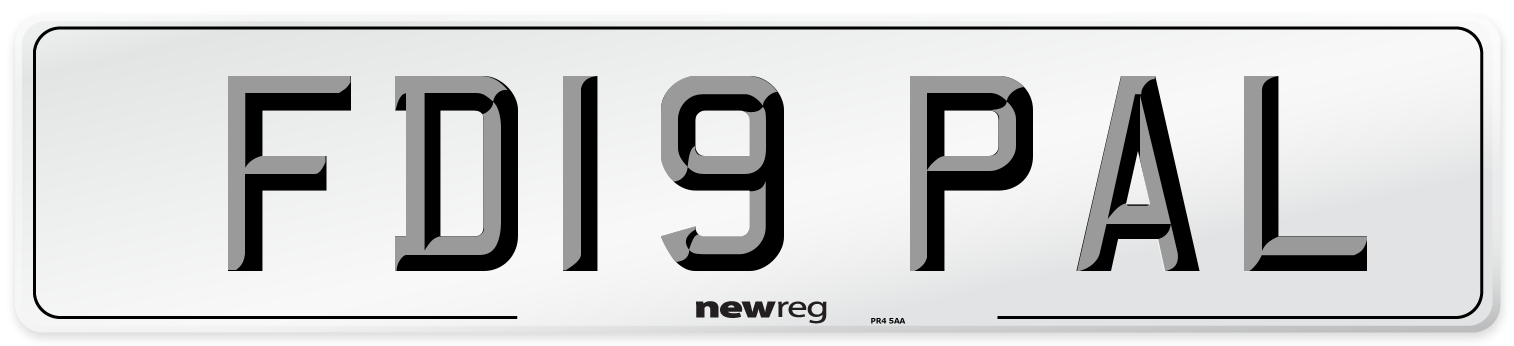 FD19 PAL Number Plate from New Reg